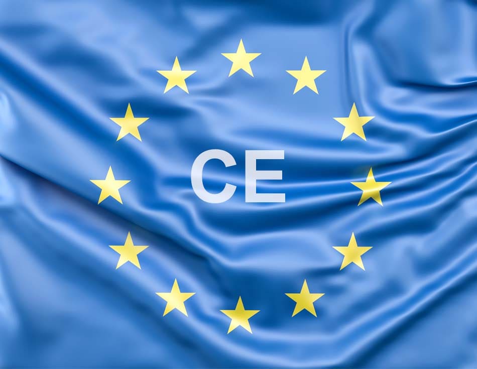 imagen de la bandera de la union europea con el logo del marcado ce
